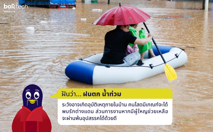 ฝันเห็นฝนตก น้ำท่วม