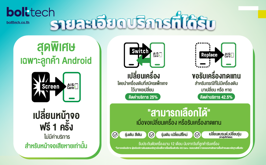 AIS Care Plus ดูแลหน้าจอแตก